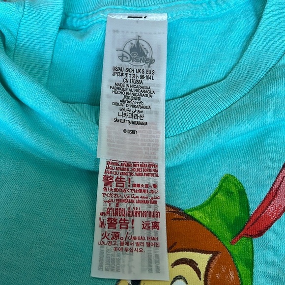 NWOT Disney Parks Peter Pan Long Sleeve Double sided Crew Neck Tee Size S - Picture 4 of 7